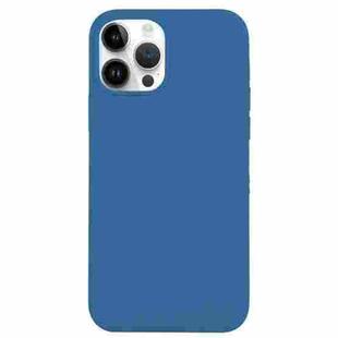 For iPhone 14 Pro Solid Silicone Phone Case(Sea Blue)