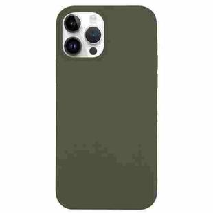 For iPhone 14 Pro Solid Silicone Phone Case(Olive Green)