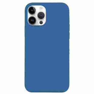 For iPhone 14 Pro Max Solid Silicone Phone Case(Sea Blue)