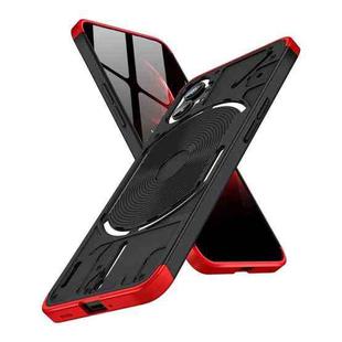 For Nothing Phone 1 GKK Three Stage Splicing Full Coverage PC Phone Case(Black Red)