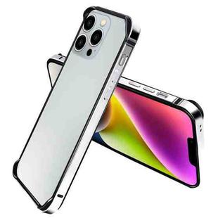 For iPhone 14 TPU + Aluminum Alloy Frame Phone Case(Silver)