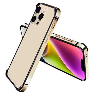 For iPhone 14 TPU + Aluminum Alloy Frame Phone Case(Gold)