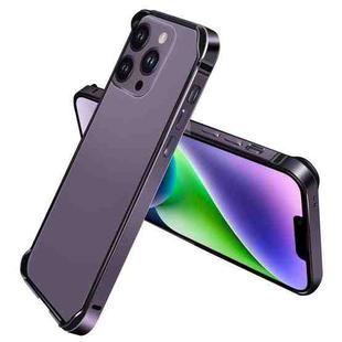For iPhone 14 TPU + Aluminum Alloy Frame Phone Case(Purple)