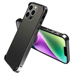 For iPhone 14 Plus TPU + Aluminum Alloy Frame Phone Case(Black)