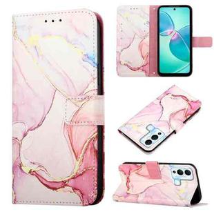 For Infinix Hot 12 Play / 12 Play NFC PT003 Marble Pattern Flip Leather Phone Case(Rose Gold)