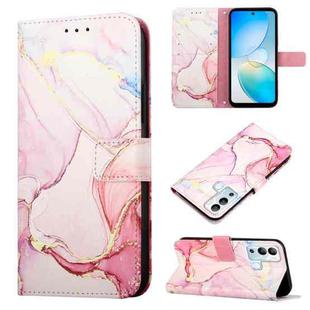 For Infinix Hot 12i X665 PT003 Marble Pattern Flip Leather Phone Case(Rose Gold)