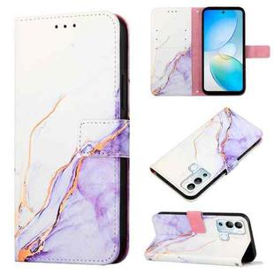 For Infinix Hot 12i X665 PT003 Marble Pattern Flip Leather Phone Case(White Purple)