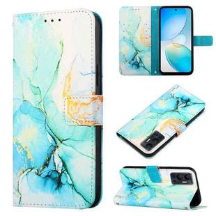 For Infinix Hot 12 X6817 PT003 Marble Pattern Flip Leather Phone Case(Green)