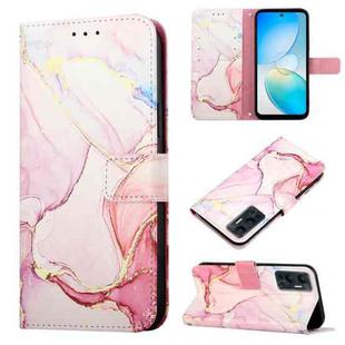 For Infinix Hot 12 X6817 PT003 Marble Pattern Flip Leather Phone Case(Rose Gold)