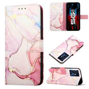 For Infinix Note 12 Pro 5G PT003 Marble Pattern Flip Leather Phone Case(Rose Gold)