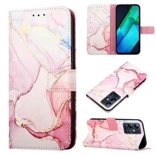 For Infinix Note 12i X6819 PT003 Marble Pattern Flip Leather Phone Case(Rose Gold)