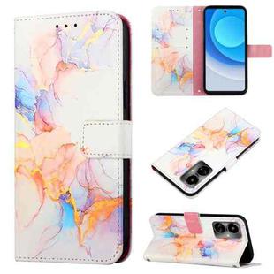 For Tecno Camon 19 PT003 Marble Pattern Flip Leather Phone Case(Marble White)