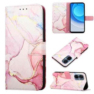 For Tecno Camon 19 Neo PT003 Marble Pattern Flip Leather Phone Case(Rose Gold)
