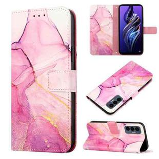For Tecno Pova 3 LE7 PT003 Marble Pattern Flip Leather Phone Case(Pink Purple Gold)
