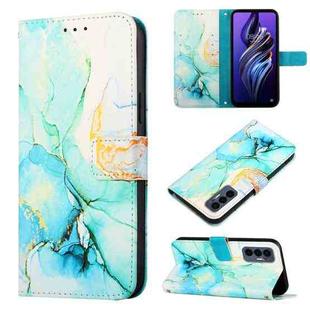 For Tecno Pova 3 LE7 PT003 Marble Pattern Flip Leather Phone Case(Green)