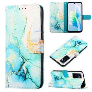 For vivo S10e 5G / V23e 4G & 5G / Y75 4G PT003 Marble Pattern Flip Leather Phone Case(Green)