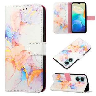 For vivo Y02s PT003 Marble Pattern Flip Leather Phone Case(Marble White)