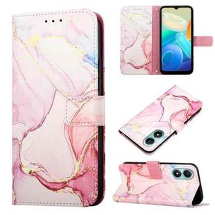 For vivo Y02s PT003 Marble Pattern Flip Leather Phone Case(Rose Gold)