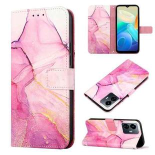 For vivo Y77 5G PT003 Marble Pattern Flip Leather Phone Case(Pink Purple Gold)