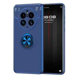For Huawei Mate 50 Pro Metal Ring Holder TPU Phone Case(Blue)
