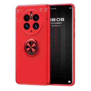 For Huawei Mate 50 Pro Metal Ring Holder TPU Phone Case(Red)