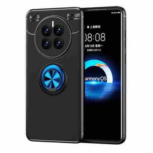 For Huawei Mate 50 Metal Ring Holder TPU Phone Case(Black+Blue)