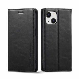 For iPhone 13 LC.IMEEKE RFID Anti-theft Leather Phone Case(Black)
