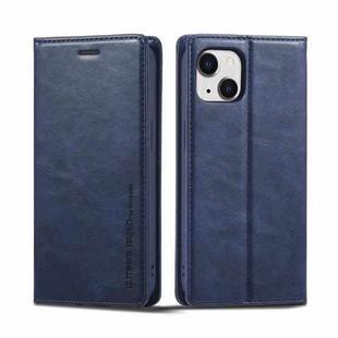 For iPhone 13 Mini LC.IMEEKE RFID Anti-theft Leather Phone Case(Blue)