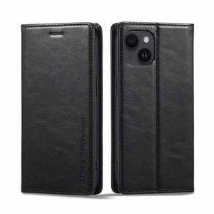 For iPhone 14 LC.IMEEKE RFID Anti-theft Leather Phone Case(Black)