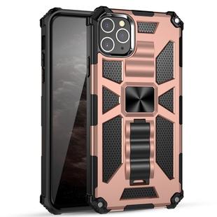 For iPhone 11 Armor Shockproof TPU + PC Magnetic Protective Case with Holder(Rose Gold)
