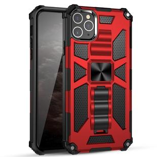 For iPhone 11 Pro Max Armor Shockproof TPU + PC Magnetic Protective Case with Holder(Red)