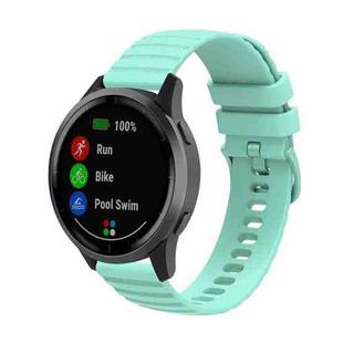 22mm Universal Wave Pockmark Texture Silicone Watch Band(Teal Green)