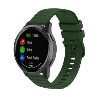 22mm Universal Wave Pockmark Texture Silicone Watch Band(Army Green)