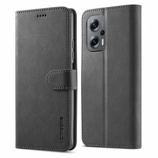 For Xiaomi Poco M5 LC.IMEEKE Calf Texture Leather Phone Case(Black)