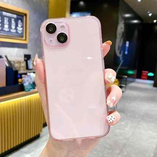 For iPhone 14 Lens Protection Transparent TPU Phone Case(Pink)