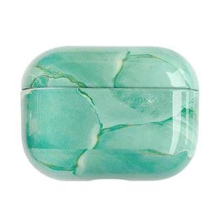 For AirPods Pro 2 Marble Pattern Wireless Earphone Protective Case(Malachite Green)