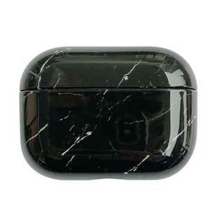For AirPods Pro 2 Marble Pattern Wireless Earphone Protective Case(Black White)