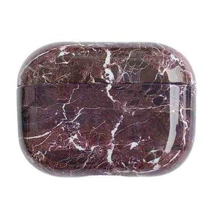 For AirPods Pro 2 Marble Pattern Wireless Earphone Protective Case(Black Brown)