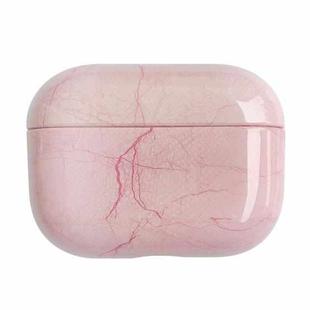 For AirPods Pro 2 Marble Pattern Wireless Earphone Protective Case(Pink)