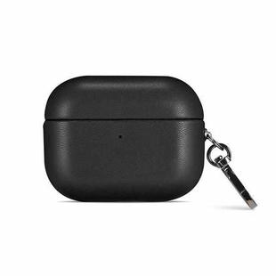 For Apple AirPods 3 PU Leather Wireless Bluetooth Earphone Protective Case(Black)