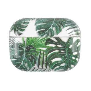 For AirPods Pro 2 Bronzing Fruit Pattern PC Earphone Hard Protective Case(Banana Leaves)