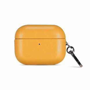 For Apple AirPods Pro PU Leather Wireless Bluetooth Earphone Protective Case(Yellow)