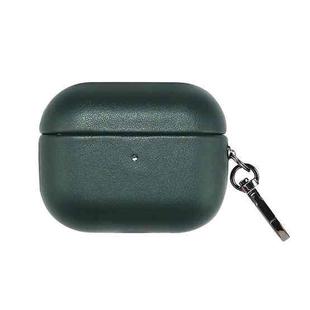 For Apple AirPods Pro 2 PU Leather Wireless Bluetooth Earphone Protective Case(Dark Green)