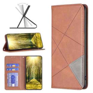 For Xiaomi Redmi A1/Redmi A1+ Prismatic Invisible Magnetic Leather Phone Case(Brown)