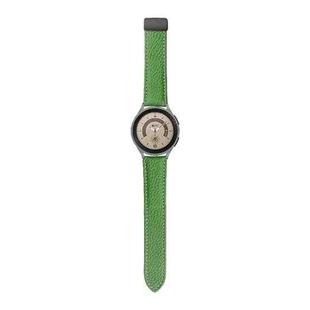 For Samsung Galaxy Watch5 40mm / 44mm Litchi Genuine Leather Watch Band Black Buckle(Green)
