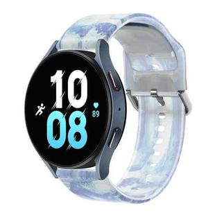 For Samsung Huawei Watch 22mm Universal Frosted Translucent Silicone Watch Band(Ice Blue)
