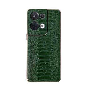 For OPPO Reno8 Genuine Leather Weilai Series Nano Plating Phone Case(Green)