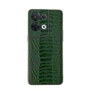 For OPPO Reno8 Pro Genuine Leather Weilai Series Nano Plating Phone Case(Green)