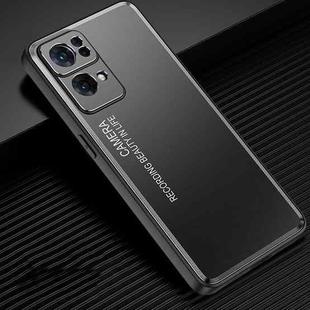 For OPPO Reno7 Pro Frosted Metal Phone Case(Black)