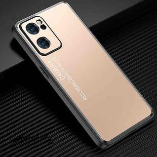 For OPPO Reno7 Frosted Metal Phone Case(Gold)